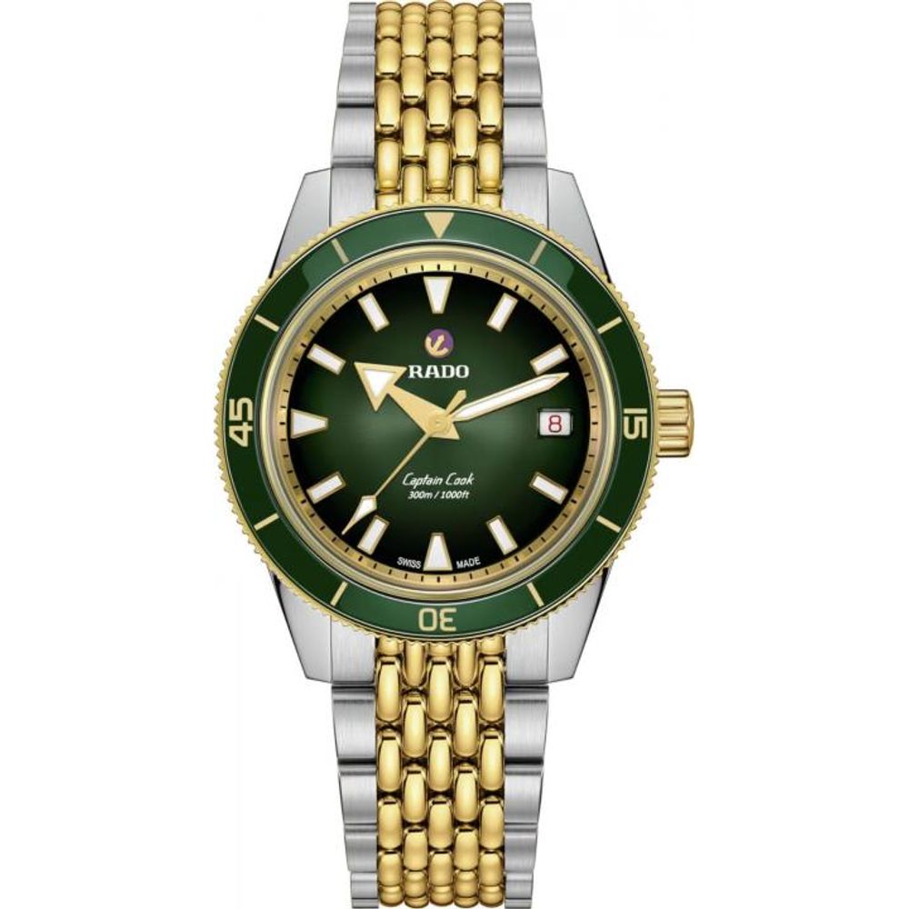 Raddo Captain Cook Automatic watch 2 ton gold green