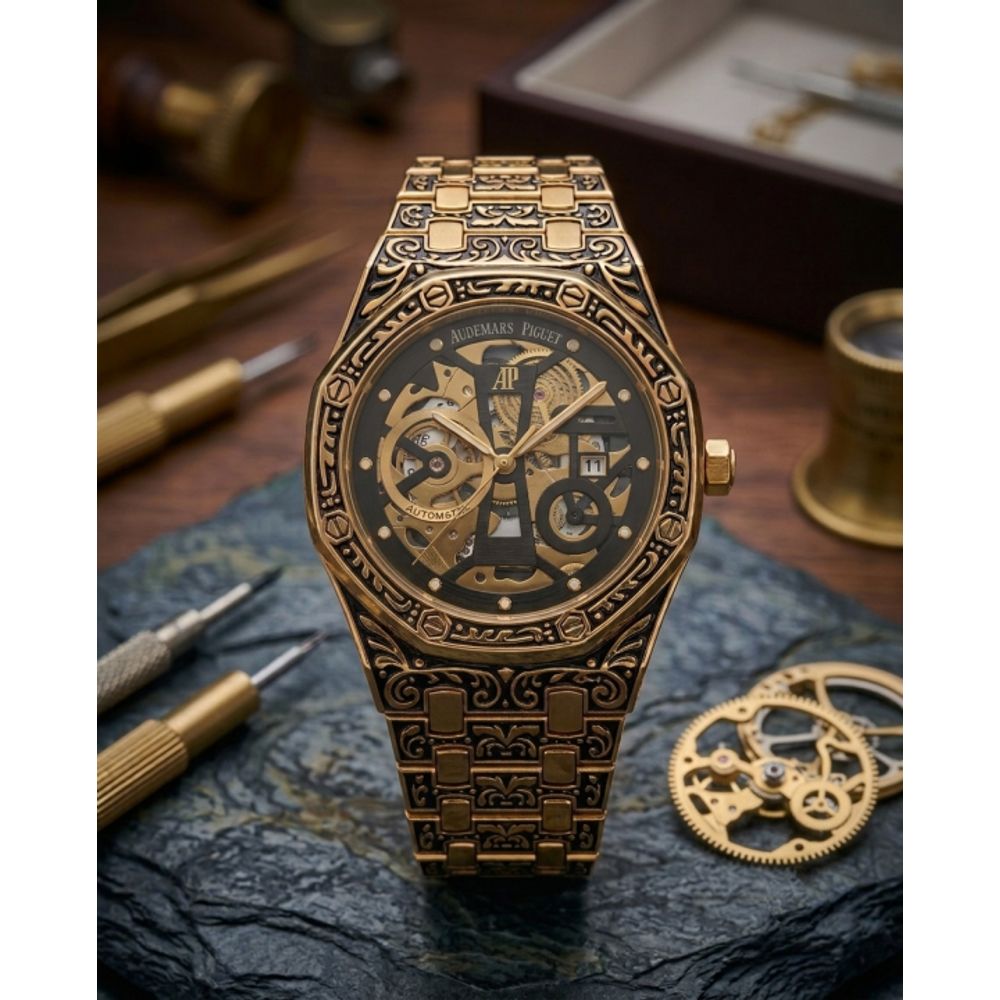 Audemar Piguet Royal Oak Vintage Gold Black Dial