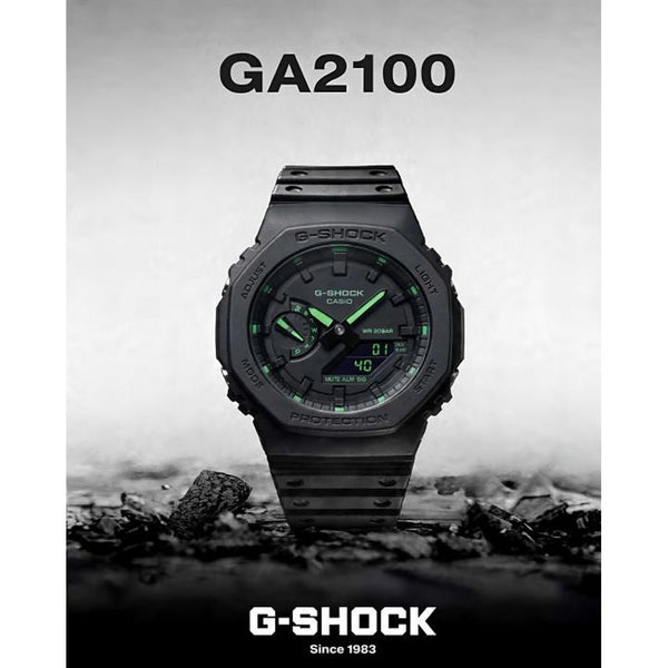 Casio g shock ga2100 black and green