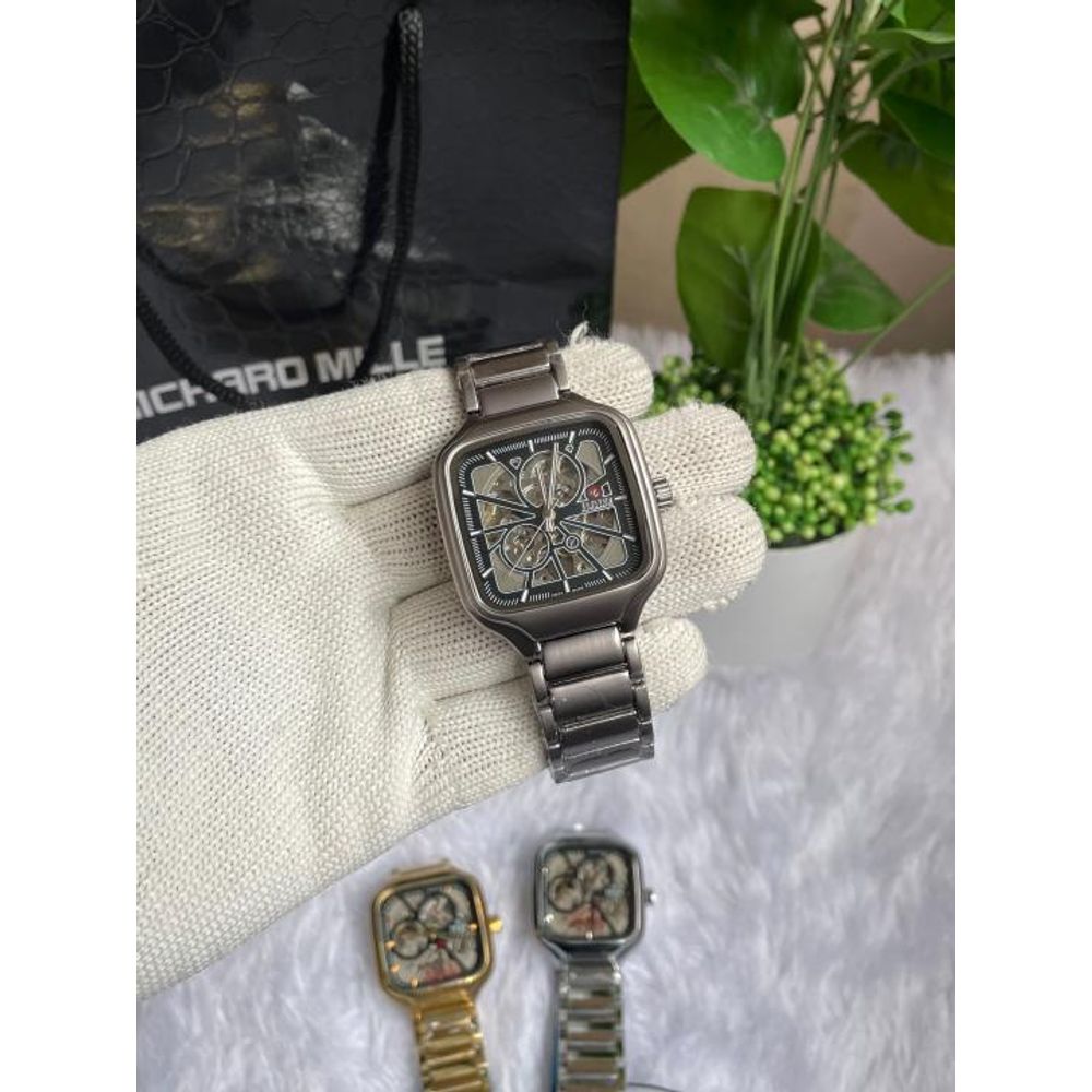 Raado True Square Automatic Grey Black Dial AT451