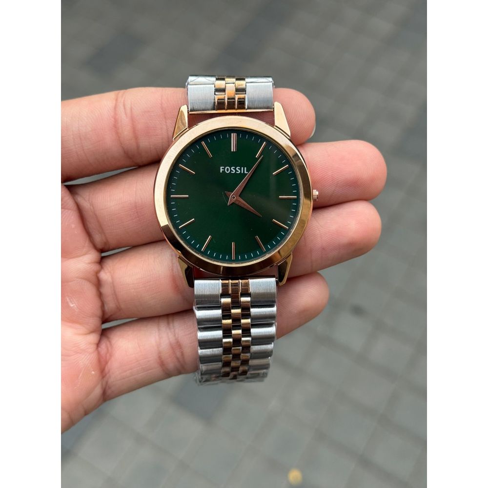 Fossi l SLIM Dual Tone Strap Green Dial