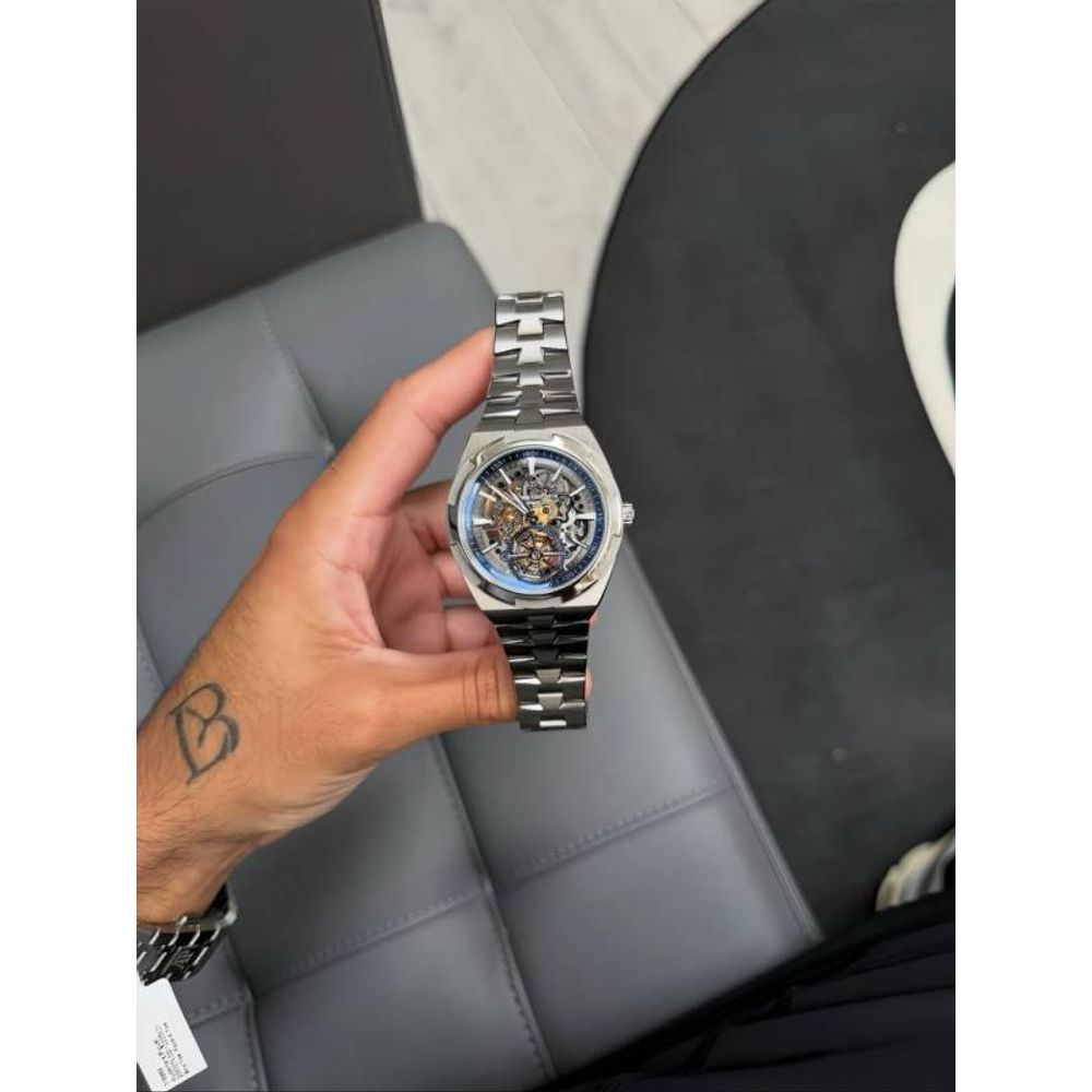 Vacheron Constentin Overseas Tourbillon Skeleton silver blue
