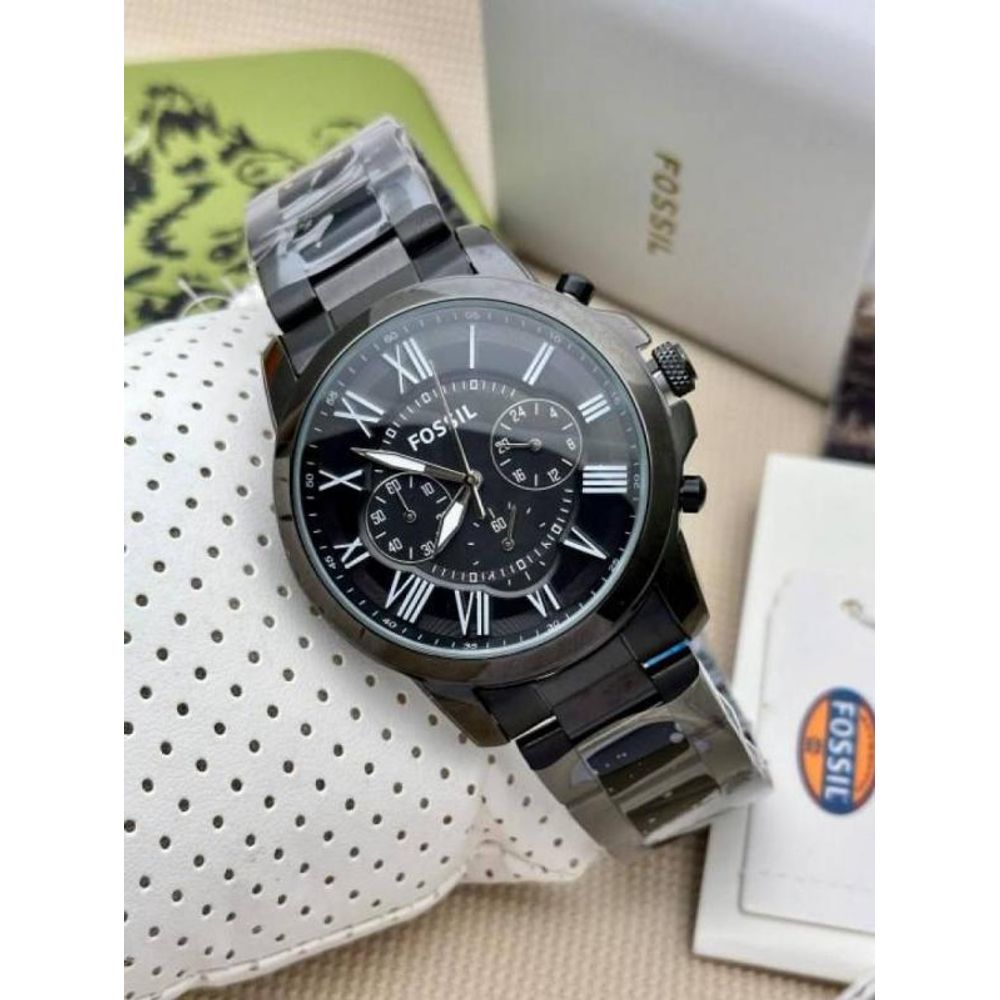 FOSIL GRANT MENS ALL BLACK  CHRONOGRAPH  261