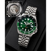 Seiko Sports GMT Open Back Silver Green AT438