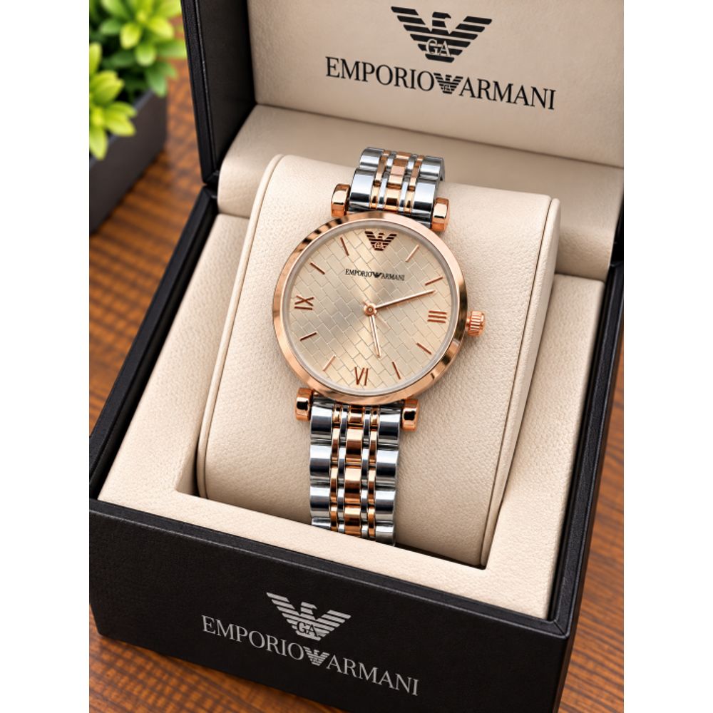 EMPHORIO ARRWA%! WOMEN TWO TONE GREY DIAL AT347