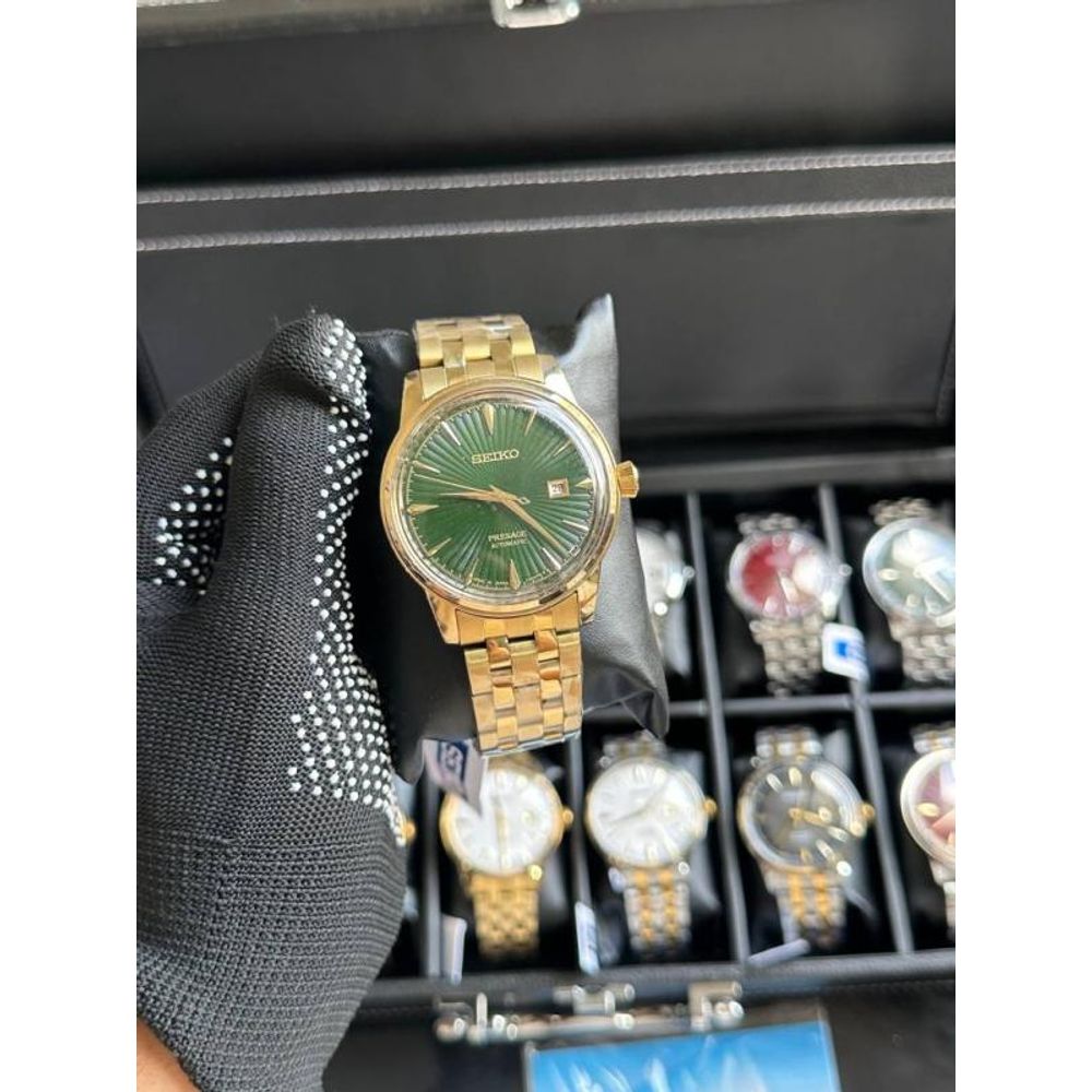 SEIK_O PRESAGE AUTOMATIC GOLD GREEN 233