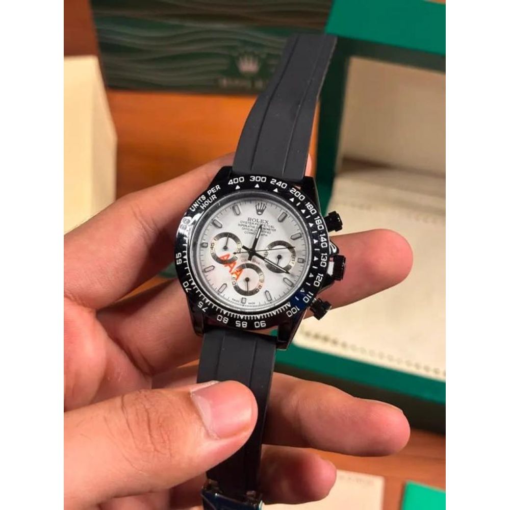 Roleex Daytona Rubber White Dial Heavy Quality