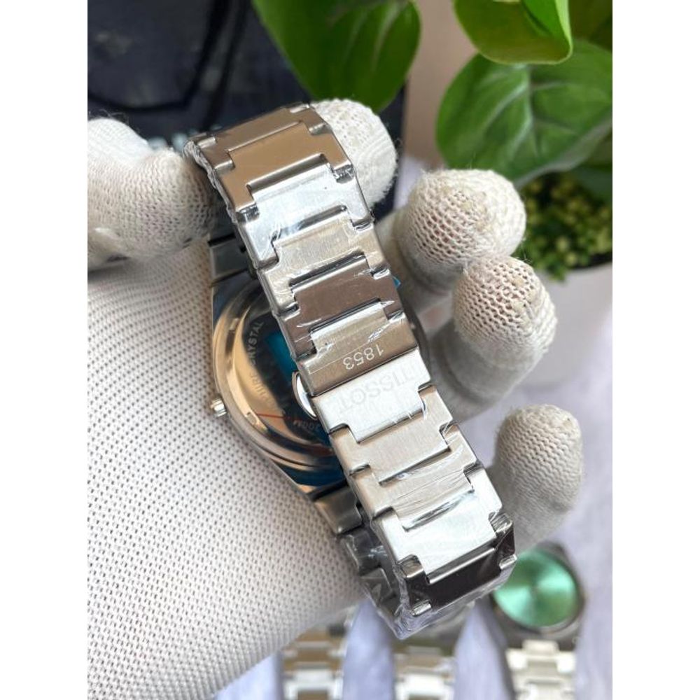 TISOT PRX SILVER BLACK TEXTURE DIAL AT358