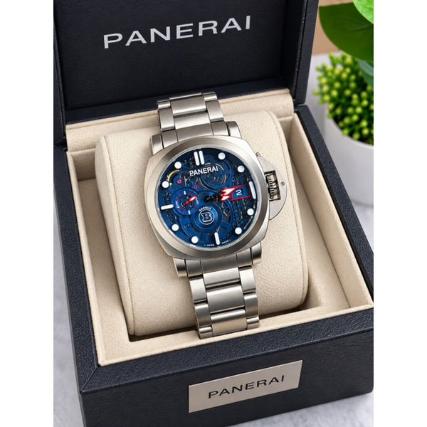 PANERAI LUMINOR MARINA METAL SILVER BLUE DIAL AT398