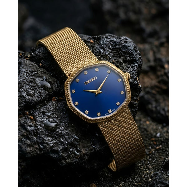 Seiko Slim Unisex Gold Blue