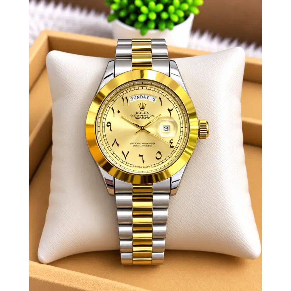 ROLLEX DAYDATE TWO TONE GOLD ARABIC DIAL AT299