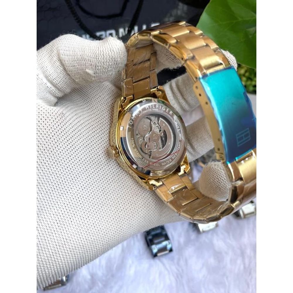 Tommy Hilfigar Automatic Gold Black Dial AT150