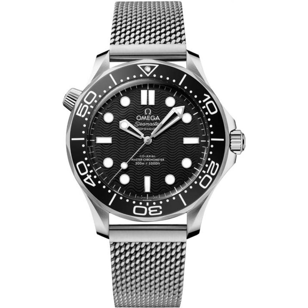 Omegg_a Seamaster Diver 300 Automatic silver Black white niddle