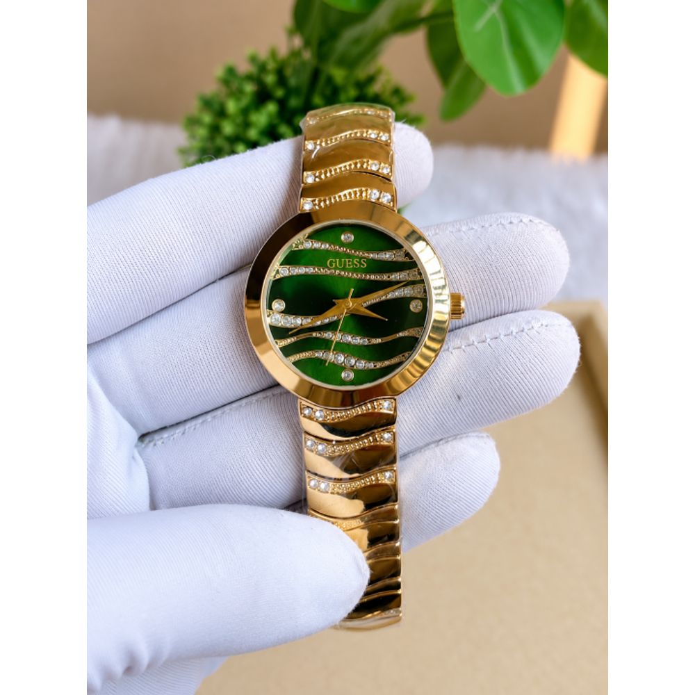 Guess Women Gold Green Dial AT518