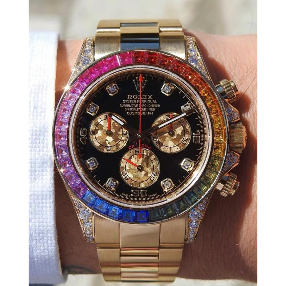 Rolee_x Oyster Perpetual Rainbow Gold