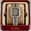 Cartiarr Santos Diamond Quartz (GoldBlue)