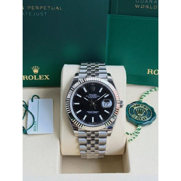Rolee_x Oyst uuer Perpetual Date Just Silver-Black