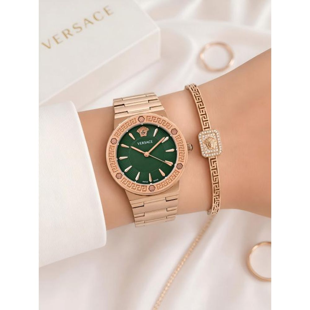 VERSACE GRECA ROSE-GREEN WATCH FOR HER 1050