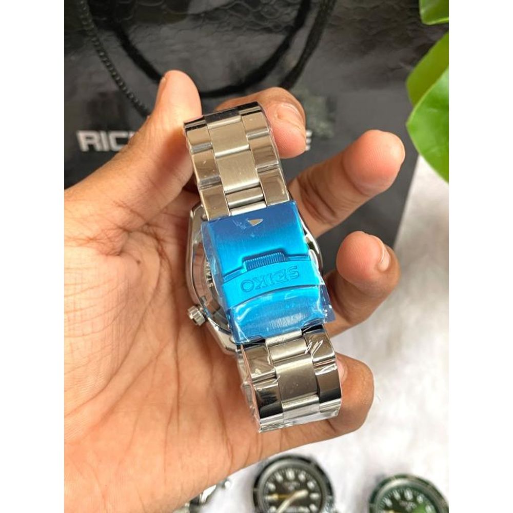 Seiko GMT Open Back Silver Blue AT459