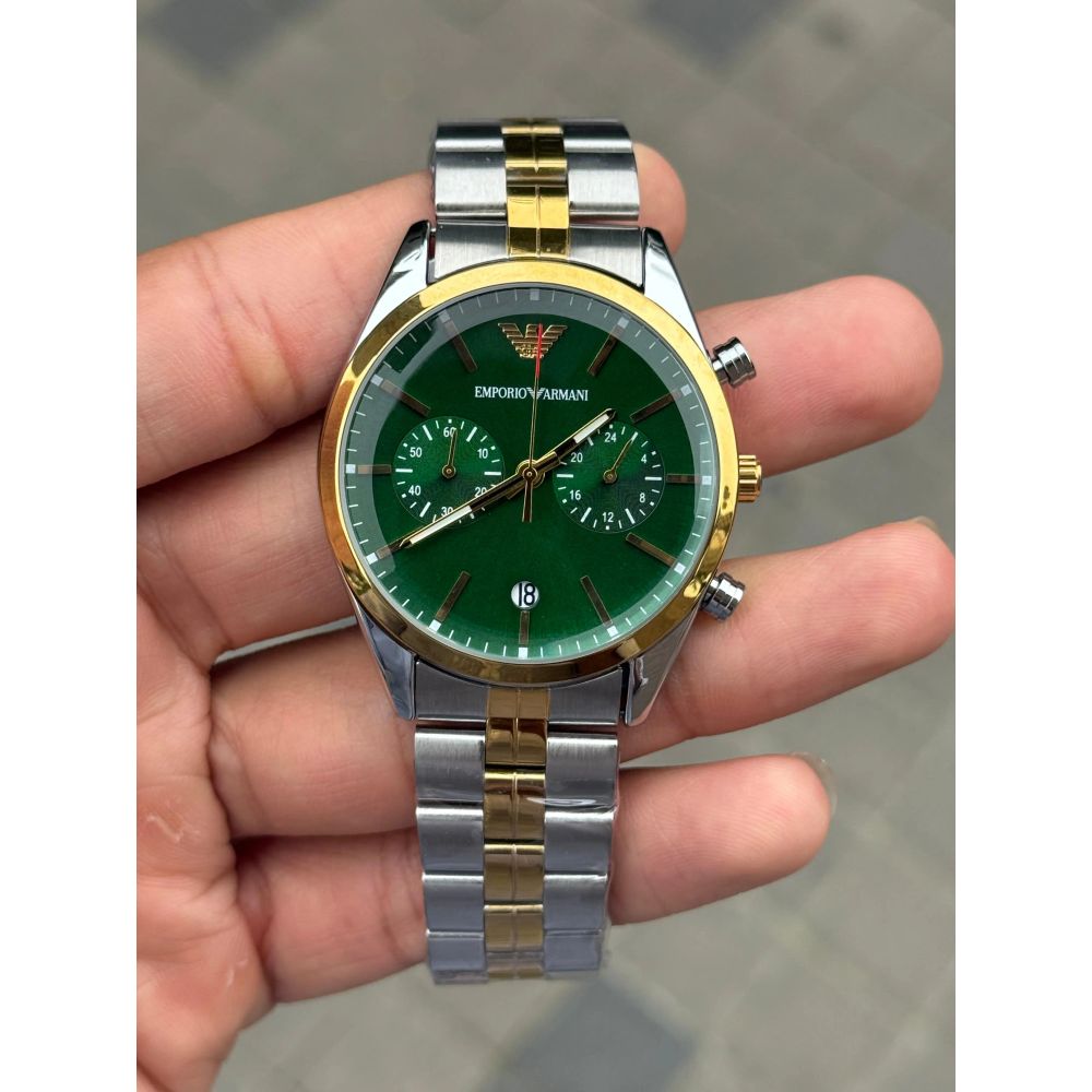 Emporio Arman_i Chronograph Two Tone Green Dial