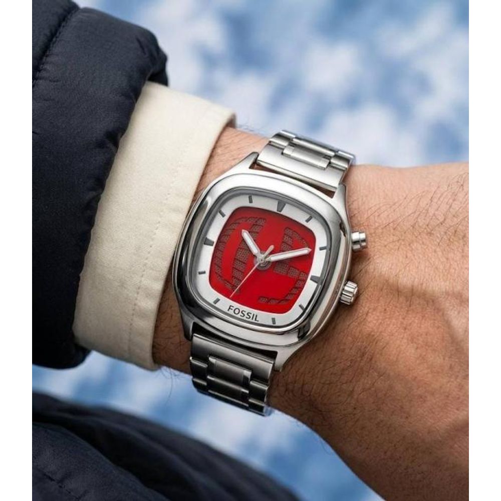 FOSIL DIGITAL ANALOG DUAL TIME BIG TAC RED SQUARE 1023