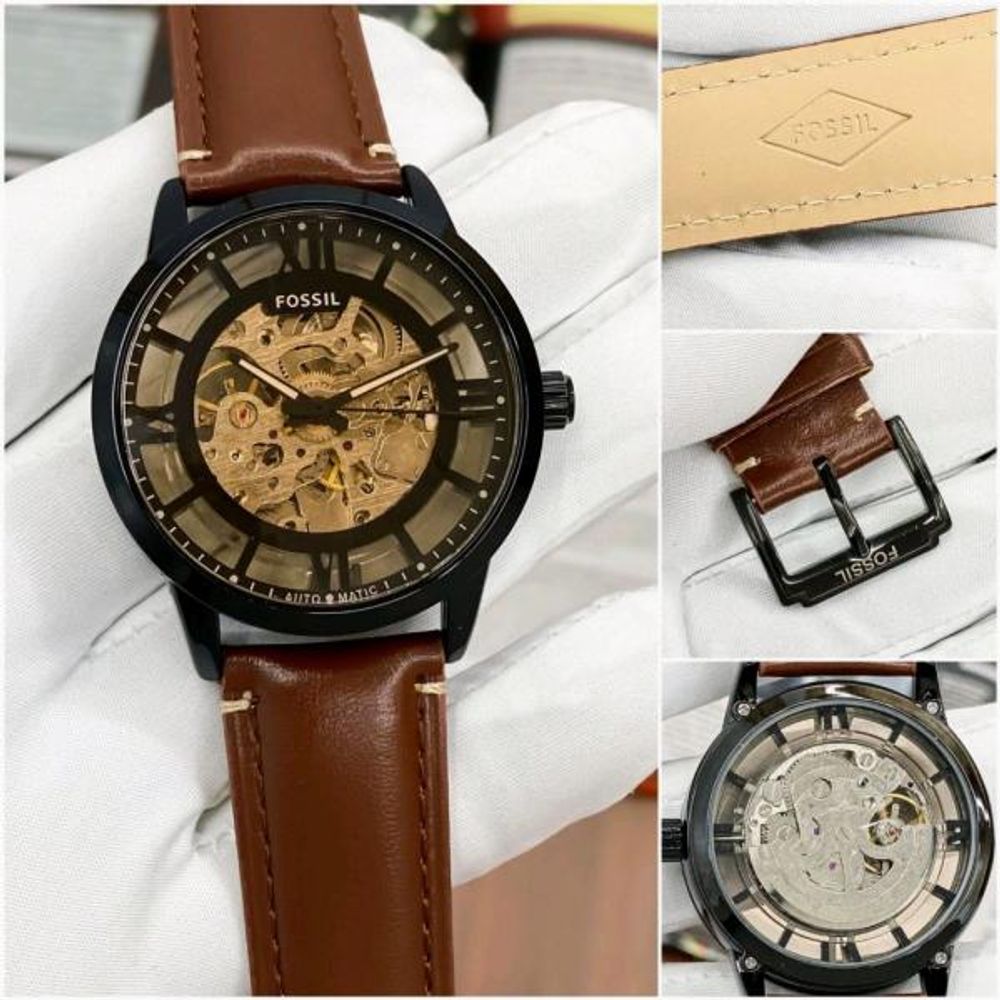 FOSIL TOWNSMAN AUTOMATIC BROWN LEATHER BELT AT165