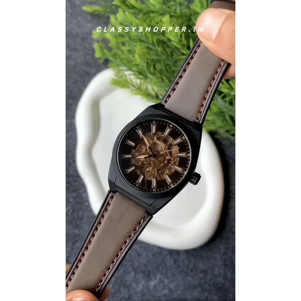 FOSSIL EVERETT LEATHER AUTOMATIC