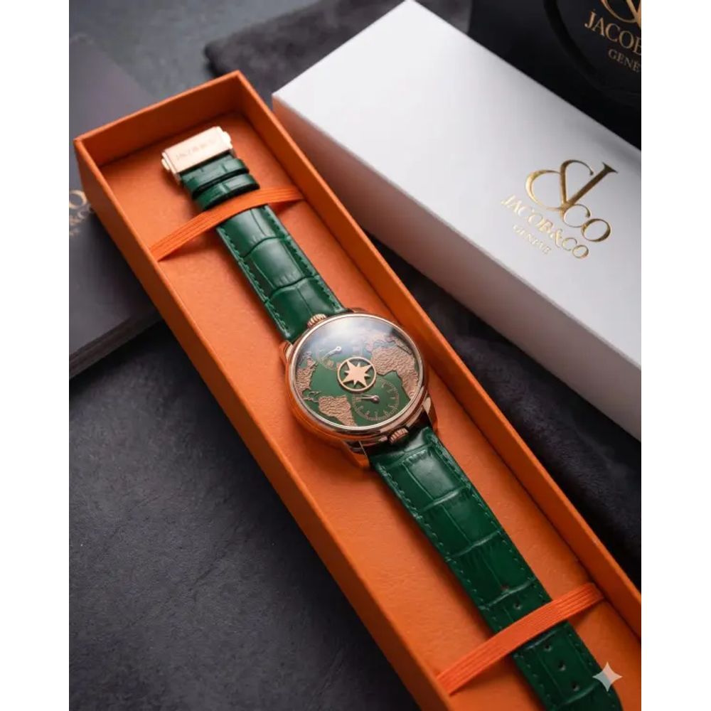 Jacob & Co. The World Is Yours Dual Time Zone Green Copper