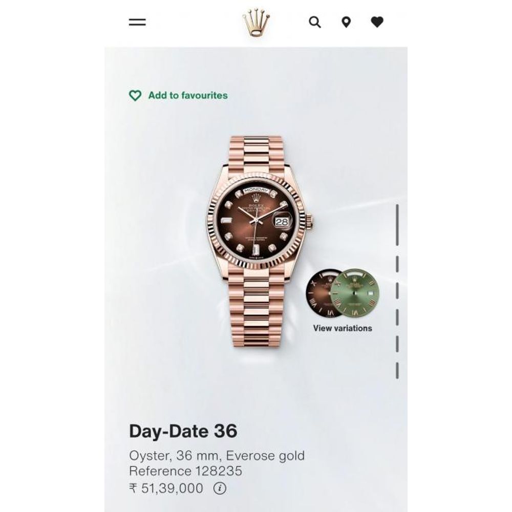 Rolee_x Oyster Perpetual Day Date Diamond Cooper Brown 40 Battery