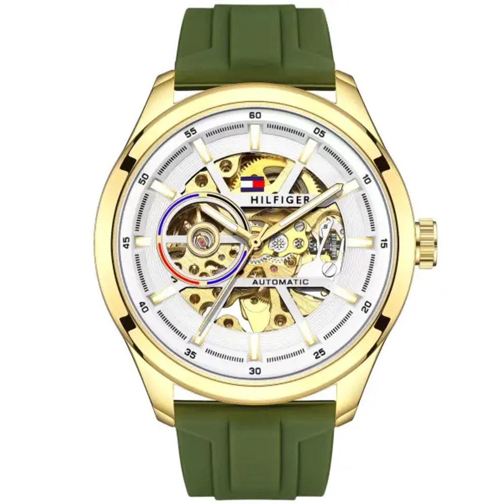 Tommmy Hilfige_r Automatic Silicon Green-Gold-White