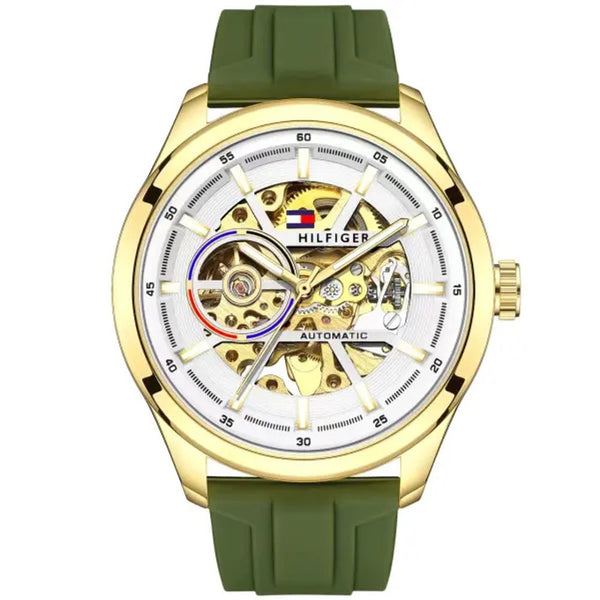 Tommmy Hilfige_r Automatic Silicon Green-Gold-White