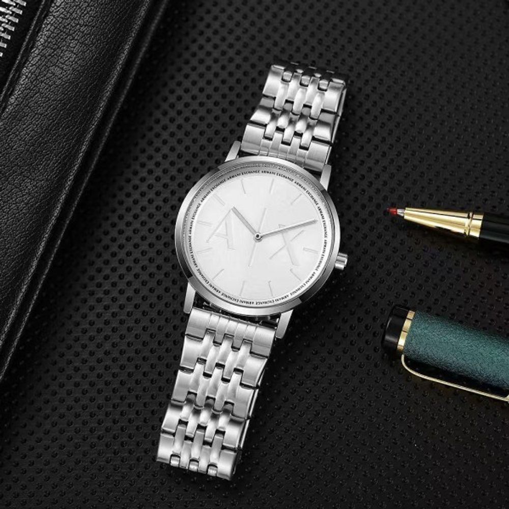 Arma i Exchange AX Silver White Premium Watch