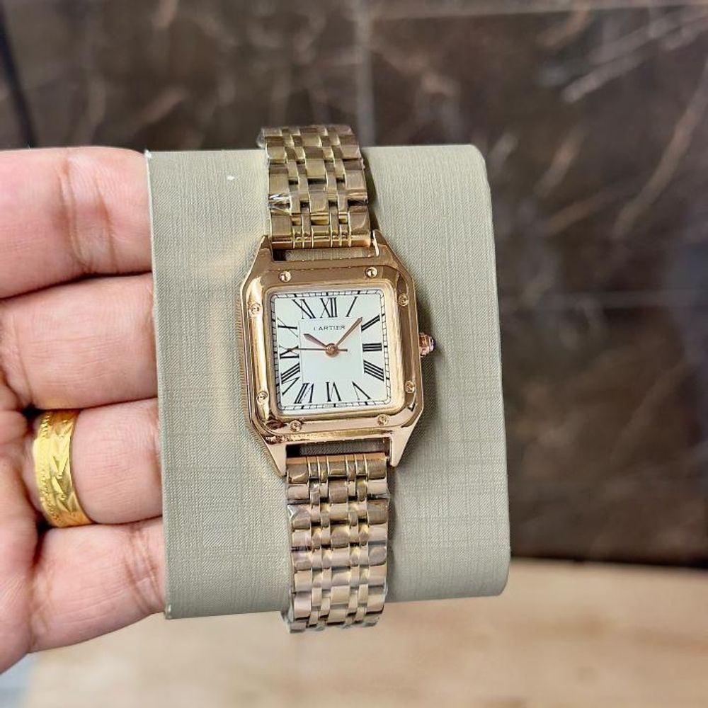 cartiar santos ladie 36 mm rose white 644