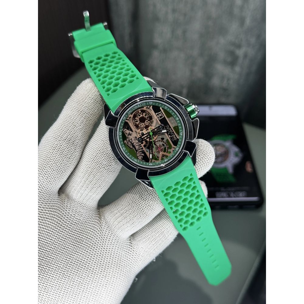 Jacob&Co. Sweep Silver Green Cr7 Quartz Watch