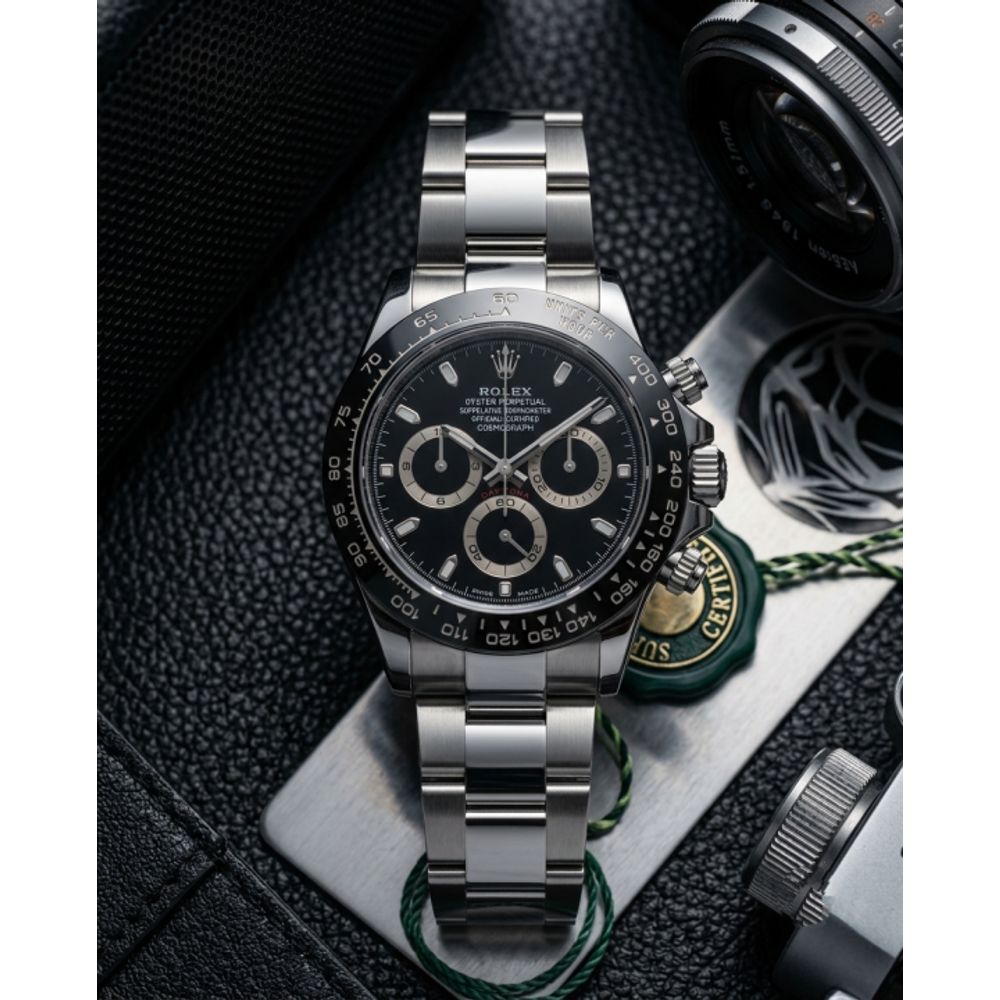 Rollex Daytona Oyster Perpetual Silver Full Black