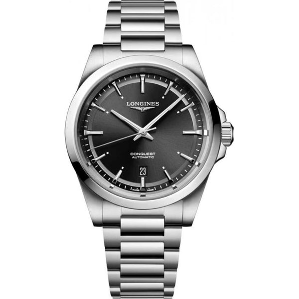 Longinees Conquest Automatic Silver Chain Black Dial (417)