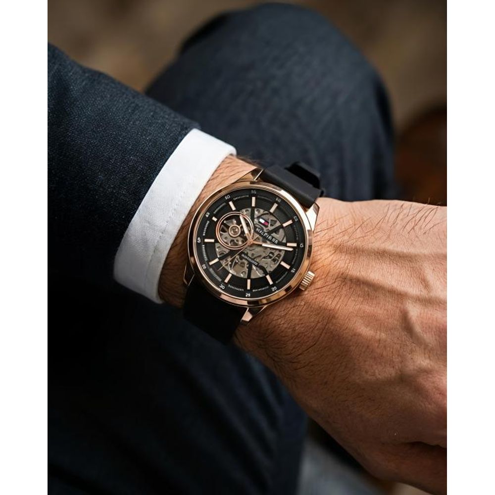 Tommmy Hilfige_r Automatic Silicon Black-Copper-Black