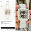 Raado True Square Automatic Ceramic- White-Gold Diamond