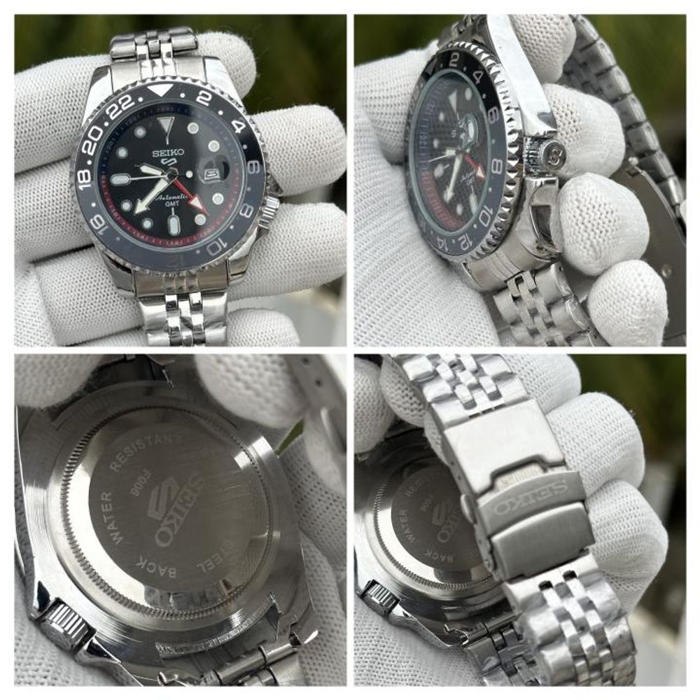 Seiko GMT Pack Grey Red Black AT436