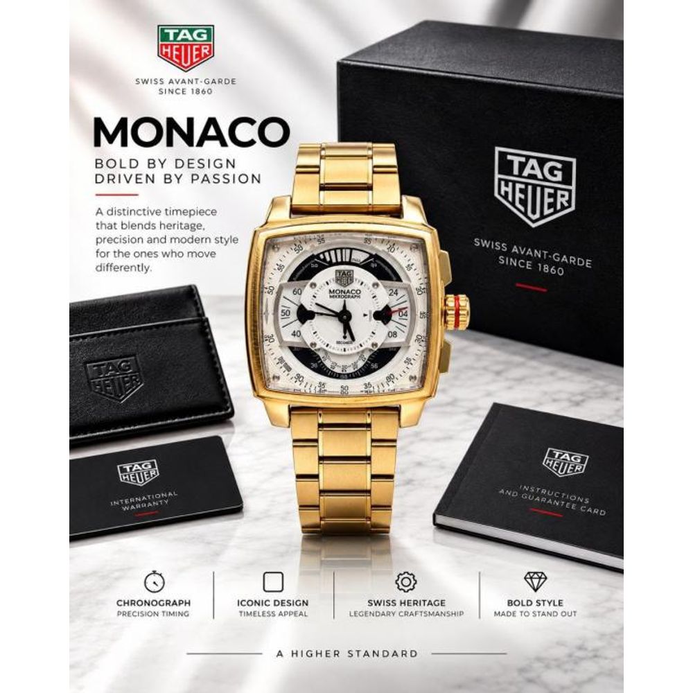 tag huer  Monaco  Mikrograph quartz movement (steel mettal)
