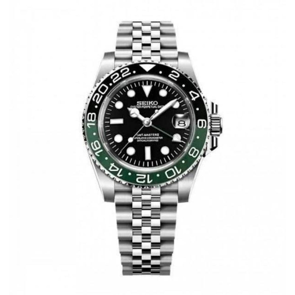 SEIKO GMT MASTER 2 SWISS MOVEMENT LIKE AUTO BUTTERFLY LOCK 1018