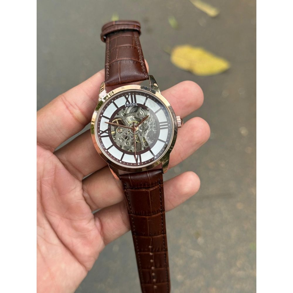 Fossi l Open Machine Automatic Rose Brown Leather