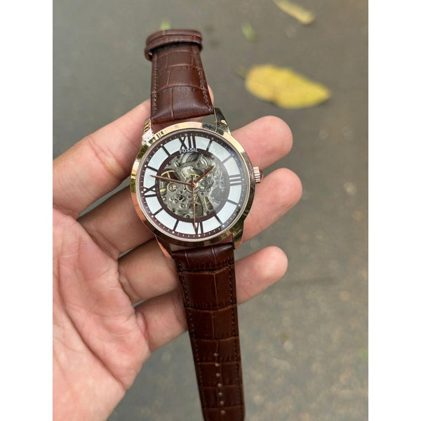 Fossi l Open Machine Automatic Rose Brown Leather