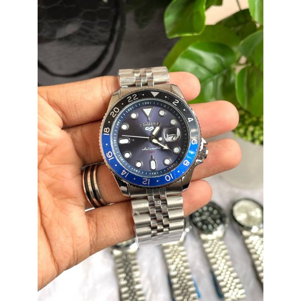 Seiko Sports GMT Open Back Silver Blue AT438