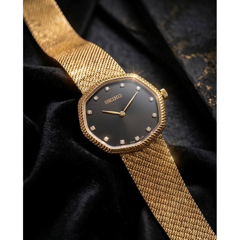 Seiko Slim Unisex Gold Black