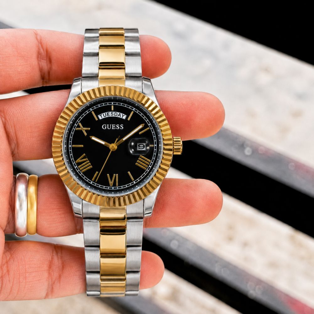 Gues s Day Date MenSwach Dual Tone Gold