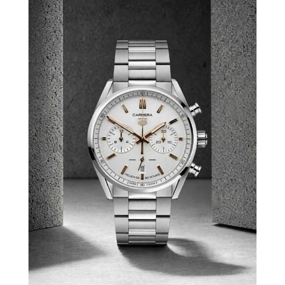 TAG Heuuer Carrera Chronograph silver white