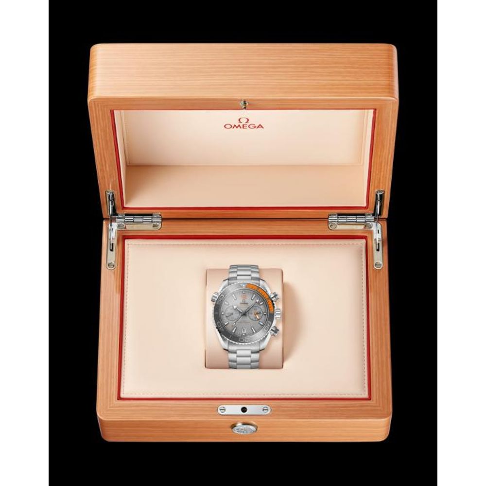 OMEGG_A Seamaster Planet Ocean 600M Co-Axial Chronograph plan silver gray.