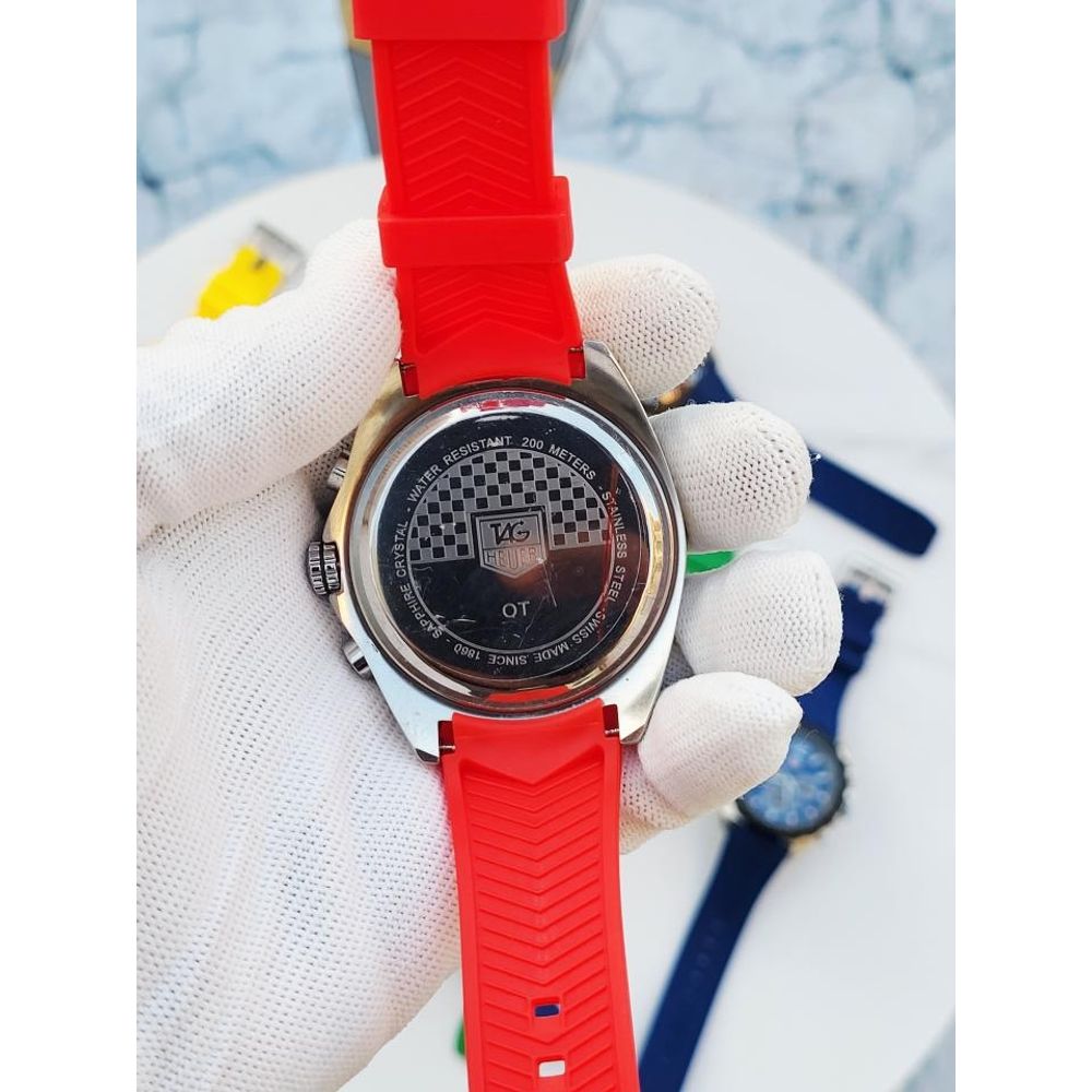Tag Huer FORMULA 1 CHRONOGRPH SILVER RED SILICON BELT 362