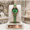 SWAROVSKY CRYSTAL ROSE GREEN WATCH FOR HER 1006